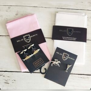 Men's Black Brown 1826/14th & Union Pocket Square/ Cufflinks/ Lapel Pins Bundle